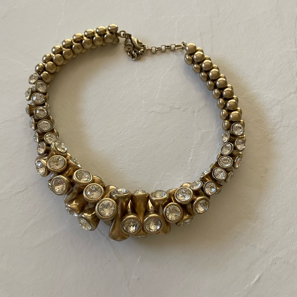 Gold and diamond chunky fashion necklace